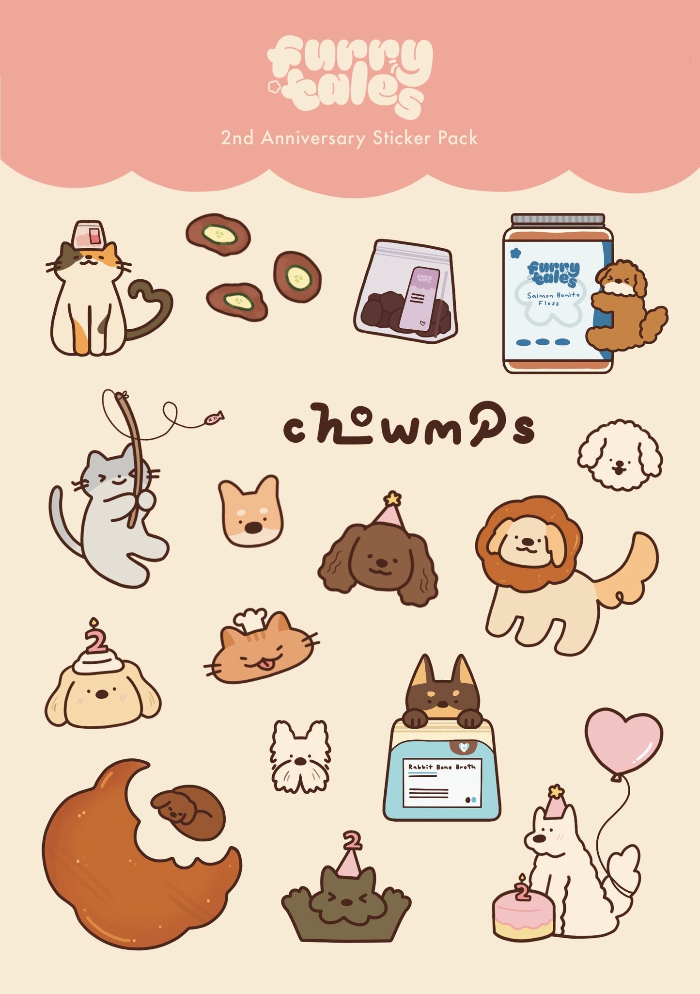 Autocollants chats et chiens (2 pièces)